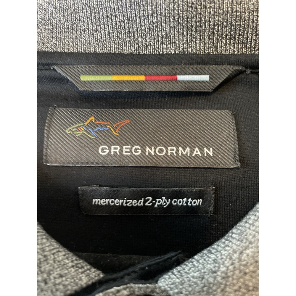 Greg Norman XL Gray Heather Polo Shirt Mercerized Cotton Golf Short Sleeve - Picture 7 of 11